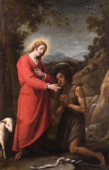 Matteo Rosselli Jesus and John the Baptist meet in their youth oil painting image